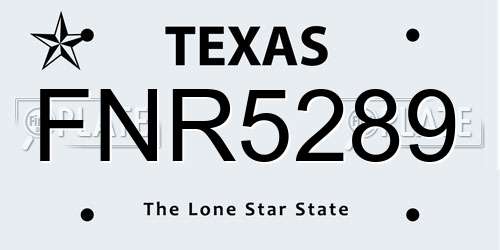 FNR5289 Texas License Plate