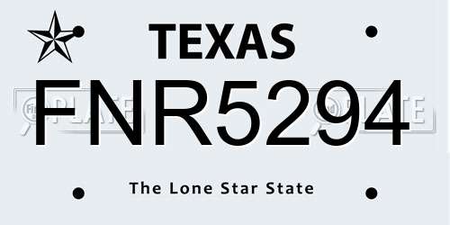FNR5294 Texas License Plate