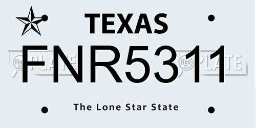 FNR5311 Texas License Plate