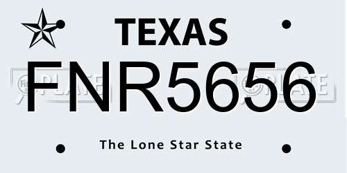 FNR5656 Texas License Plate