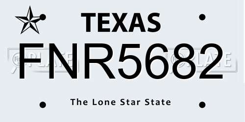 FNR5682 Texas License Plate