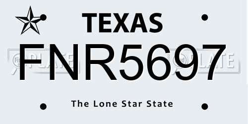 FNR5697 Texas License Plate