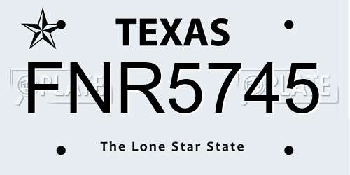 FNR5745 Texas License Plate
