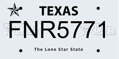 FNR5771 Texas License Plate
