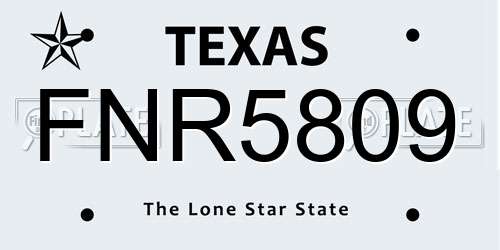 FNR5809 Texas License Plate
