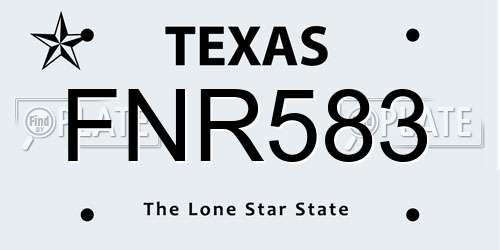 FNR583 Texas License Plate