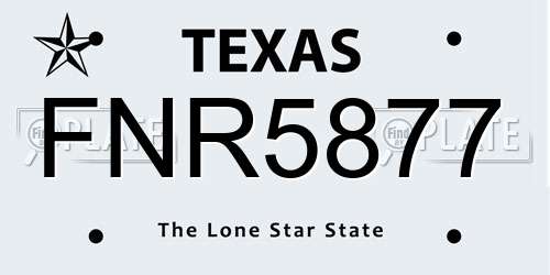 FNR5877 Texas License Plate