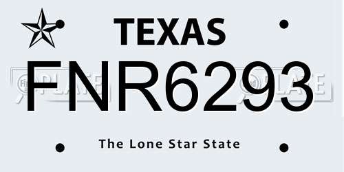 FNR6293 Texas License Plate