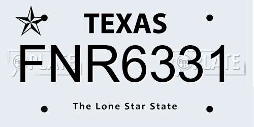 FNR6331 Texas License Plate