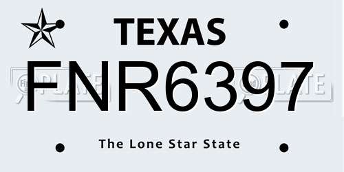 FNR6397 Texas License Plate
