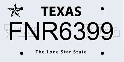 FNR6399 Texas License Plate