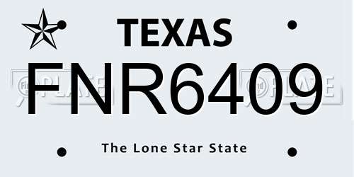 FNR6409 Texas License Plate