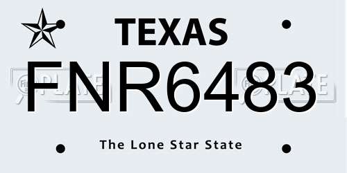 FNR6483 Texas License Plate