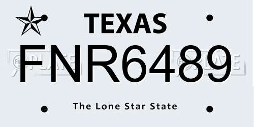FNR6489 Texas License Plate