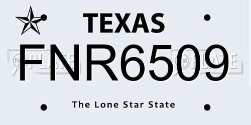 FNR6509 Texas License Plate