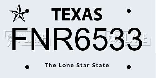 FNR6533 Texas License Plate