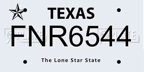 FNR6544 Texas License Plate
