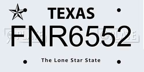 FNR6552 Texas License Plate