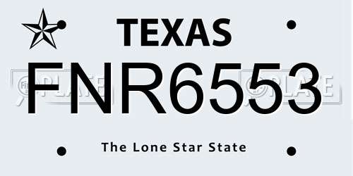 FNR6553 Texas License Plate