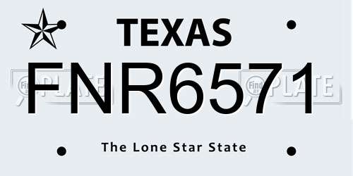 FNR6571 Texas License Plate