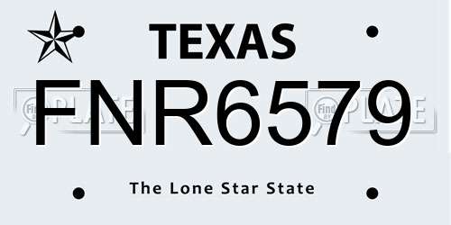 FNR6579 Texas License Plate