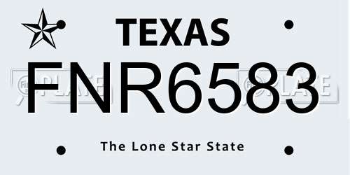 FNR6583 Texas License Plate