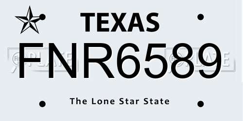 FNR6589 Texas License Plate