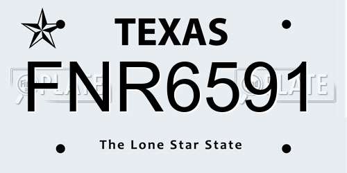 FNR6591 Texas License Plate