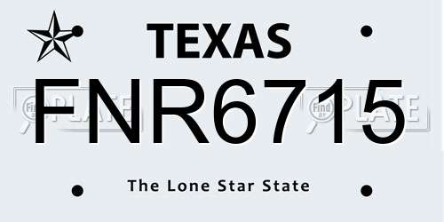 FNR6715 Texas License Plate