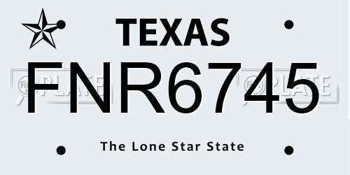 FNR6745 Texas License Plate