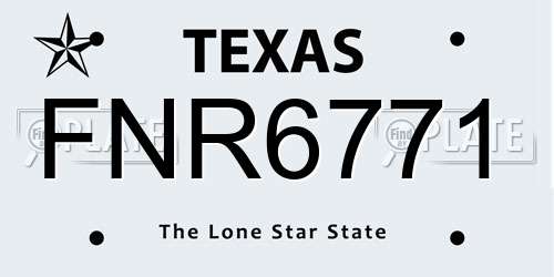 FNR6771 Texas License Plate