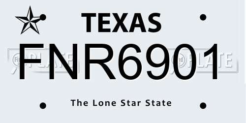 FNR6901 Texas License Plate