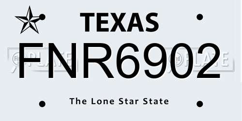 FNR6902 Texas License Plate