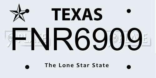 FNR6909 Texas License Plate