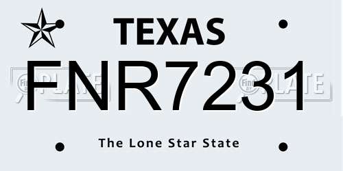 FNR7231 Texas License Plate