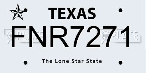 FNR7271 Texas License Plate