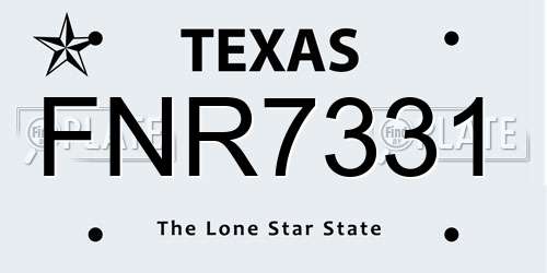FNR7331 Texas License Plate