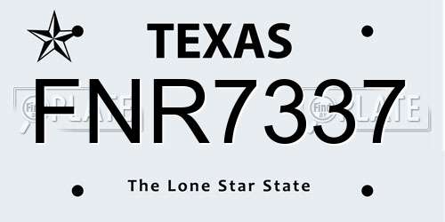 FNR7337 Texas License Plate