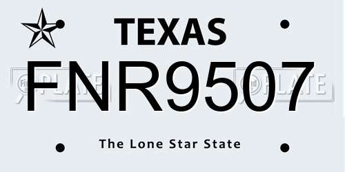 FNR9507 Texas License Plate