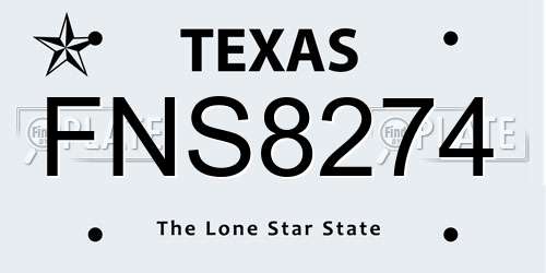 FNS8274 Texas License Plate