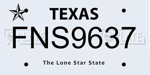 FNS9637 Texas License Plate