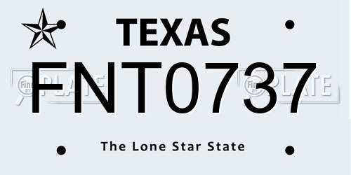 FNT0737 Texas License Plate