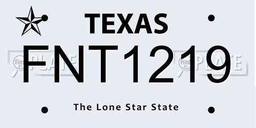 FNT1219 Texas License Plate