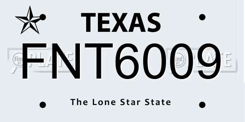FNT6009 Texas License Plate