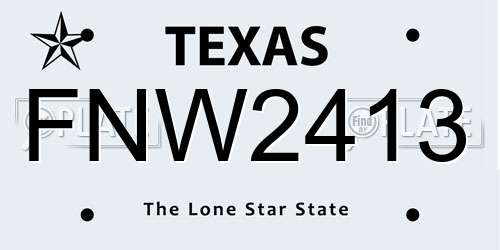 FNW2413 Texas License Plate