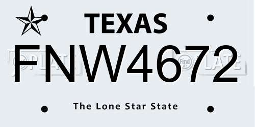 FNW4672 Texas License Plate