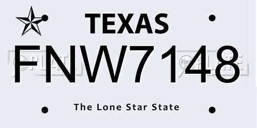 FNW7148 Texas License Plate