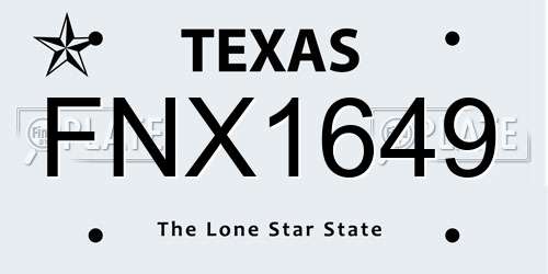 FNX1649 Texas License Plate