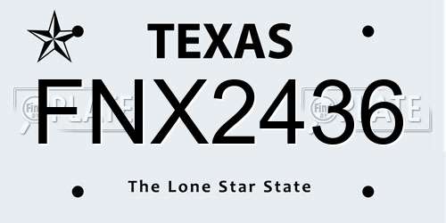 FNX2436 Texas License Plate
