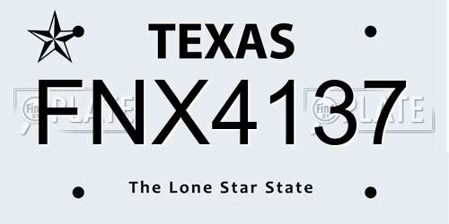 FNX4137 Texas License Plate